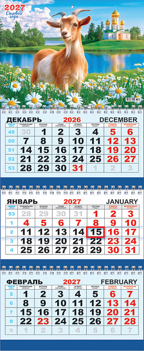 Квартальный календарь на 2027 год "Символ года. В солнечных лучах" (в упаковке)