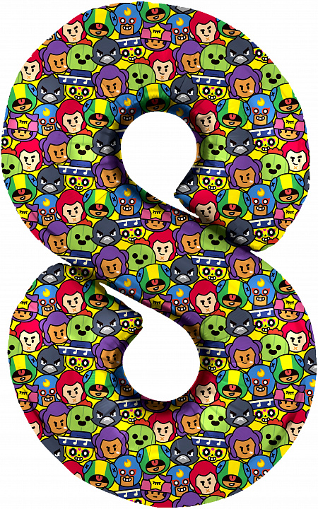Шар (34''/86 см) Цифра, 8 Game Party, 1 шт. в уп.