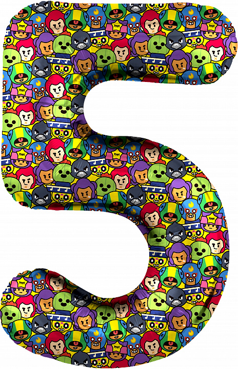 Шар (34''/86 см) Цифра, 5 Game Party, 1 шт. в уп.