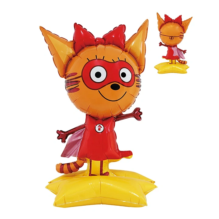 Шар 3D (40''/102 см) Фигура на подставке, Три Кота, Карамелька, 1 шт. в уп.