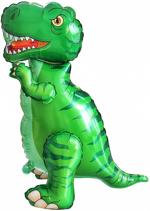 Шар (28''/71 см) Фигура 3D, Динозавр Тираннозавр, Зеленый, 1 шт. в уп.