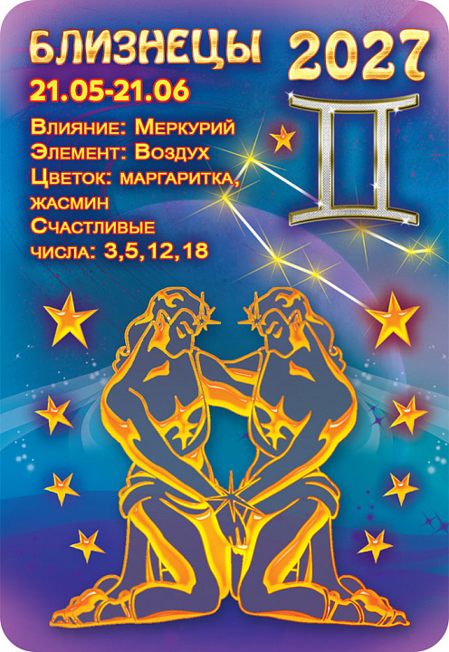 Карманный календарь 2027 "Звёздный гороскоп. Близнецы"