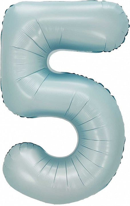 Шар (40''/102 см) Цифра, 5, Винтажное небо, Сатин, 1 шт. в уп.