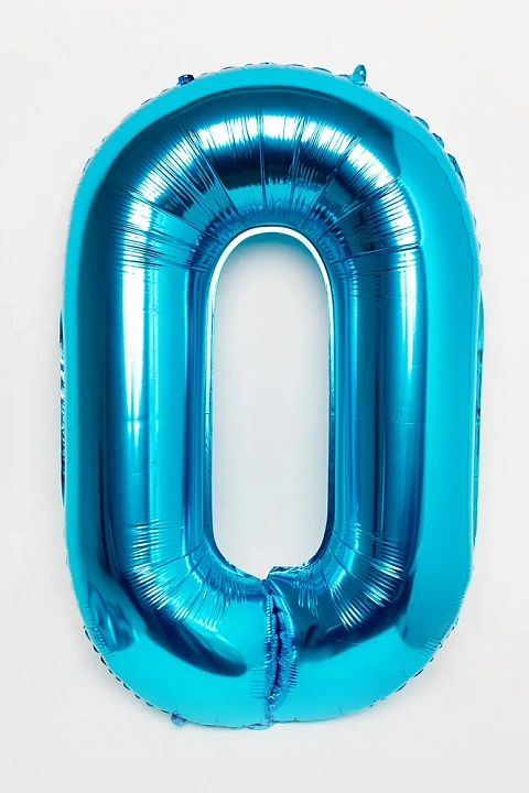 Шар (40''/102 см) Цифра "Shalex", 0, Синий, 1 шт. в уп.