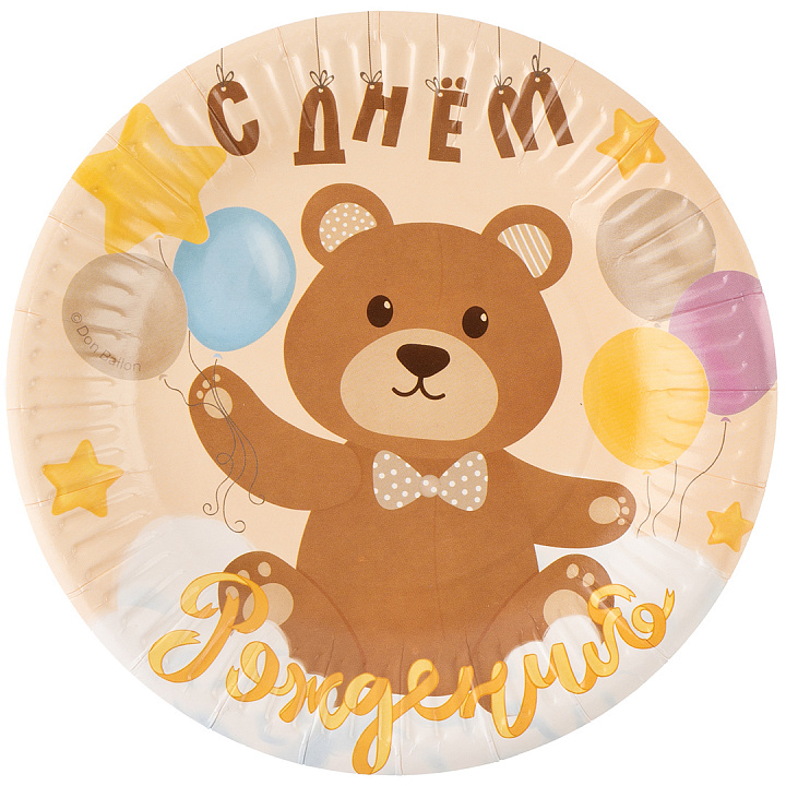 Тарелки (7''/18 см) Любимый мишка, 6 шт.
