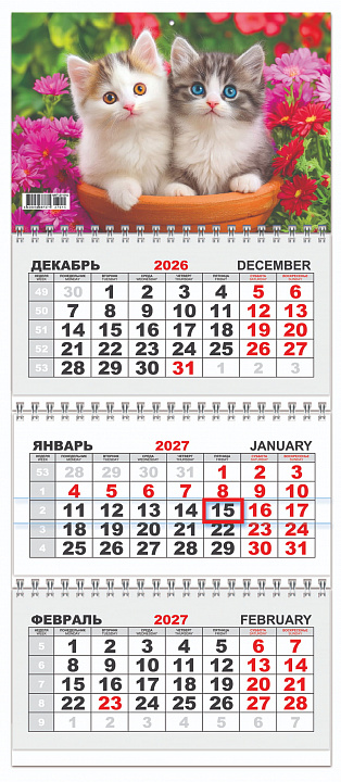 МИНИ Квартальный календарь на 2027 год "Символ года. Семейный портрет" (в упаковке)