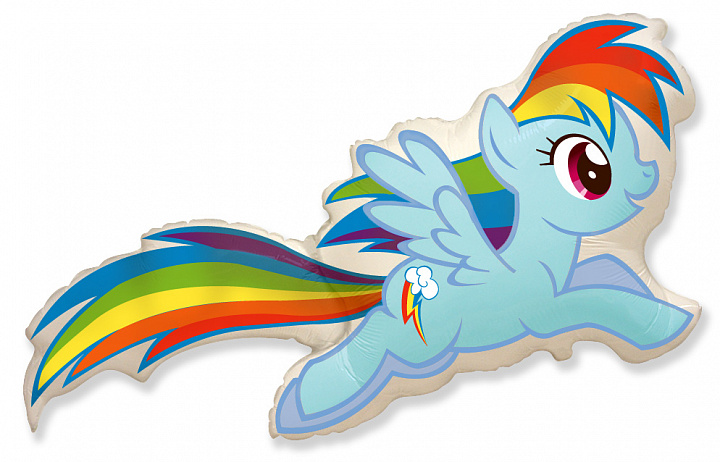 Шар (43''/109 см) Фигура, My Little Pony, Лошадка Радуга, 1 шт.