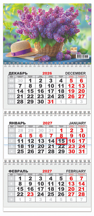 МИНИ Квартальный календарь на 2027 год "Символ года. Семейный портрет" (в упаковке)