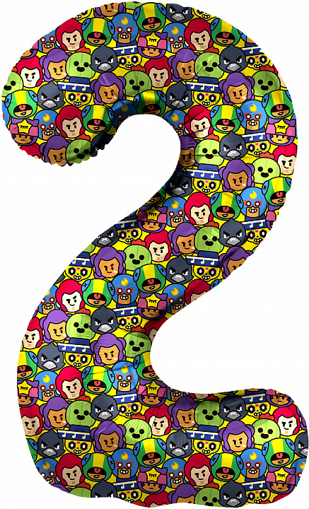 Шар (34''/86 см) Цифра, 2 Game Party, 1 шт. в уп.